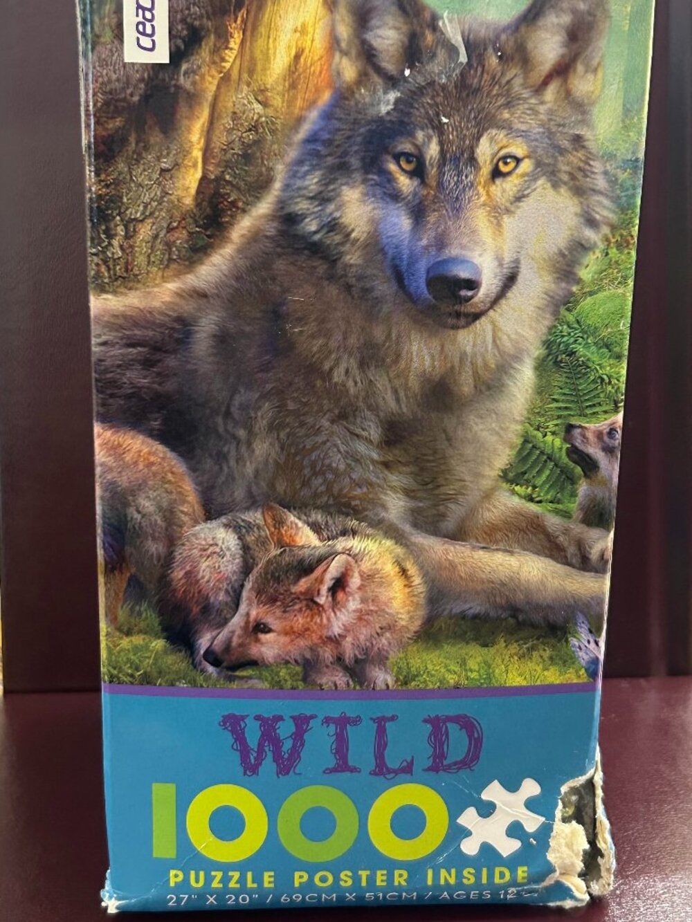 Ceaco Jigsaw Puzzle - Wolves - 1000 Piece Forest Wolf Puppies 27" x 20" Made USA